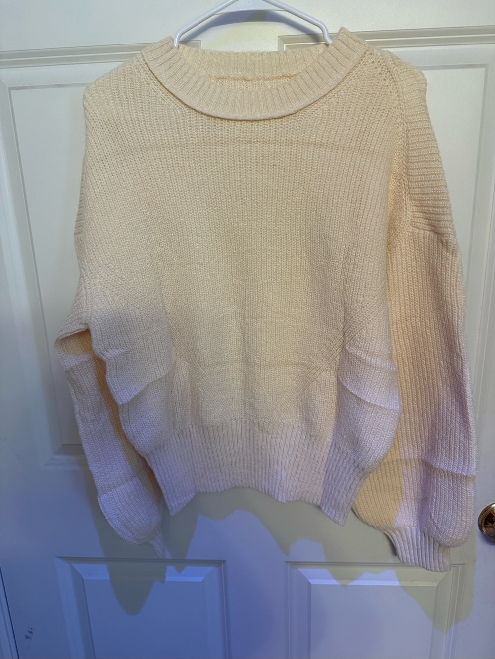 Women's Cream Crewneck Pullover Sweater